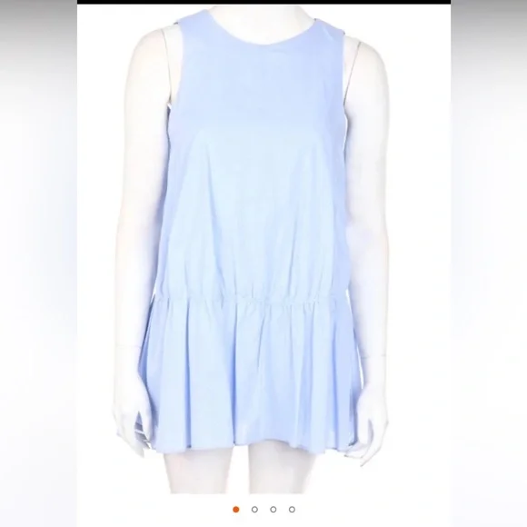 NWOT Zara Soft Blue Mini Romper Dress- S - Picture 3 of 14